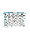 1 on Double Action Double Play Bingo Paper Cards-Pack of 500-Color Blue Border