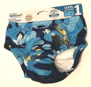 SWIM SCHOOLS Reusable Swim Diaper ( Level 1, 12 months, 18-22 lbs) UPF 50+ - Picture 1 of 3