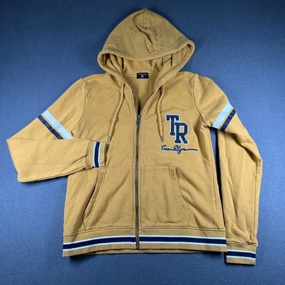 Sudadera con Capucha True Religion Collegiate Cremallera Completa para Mujer M Amarilla TR Logo Forrada de Vellón Foto 1 de 4