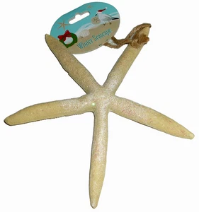 Coastal Christmas Ornament ~ STARFISH ~ 7 1/4" X 7 1/4" ~ Jute Rope for Hanging - Picture 1 of 1