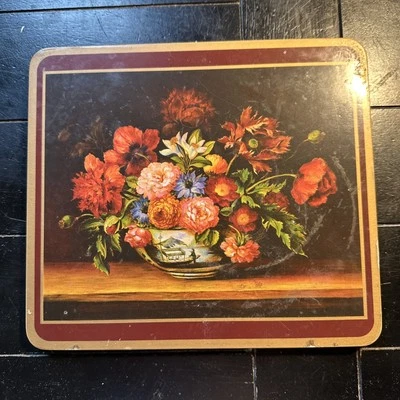 Plato caliente trivet de corcho flores flamencas de pimpinela Foto 1 de 4