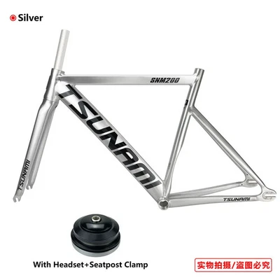 Juego de cuadro de bicicleta de engranaje fijo 700C pista de carreras Fixie bicicleta conjunto de cuadro de una sola velocidad Foto 1 de 4