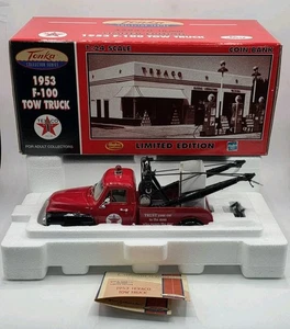 1953 Ford F-100 Tow Truck Red 2000 Hasbro Tonka Texaco Coin Bank Limited Edition - Picture 1 of 17