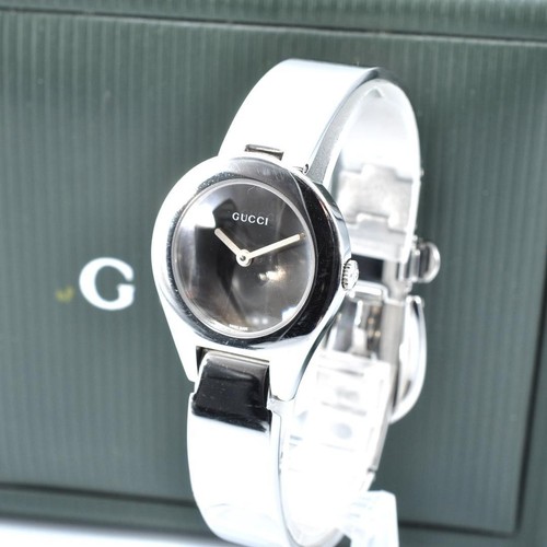 Gucci 6700L Specchio Quarzo Bracciale Orologio Batteria Scatola Sostituita