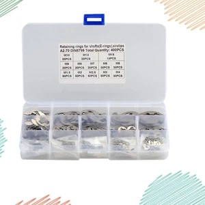 Stainless Steel Open Retention Ring Set Retaining Kit E-shaped Snap - Picture 1 of 11
