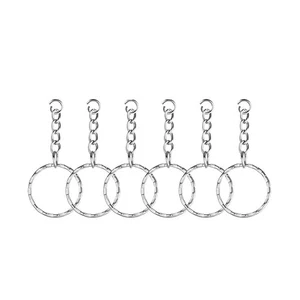  Llaveros de metal divididos de cadena de 50 piezas fornituras de llavero con conector - Imagen 1 de 11