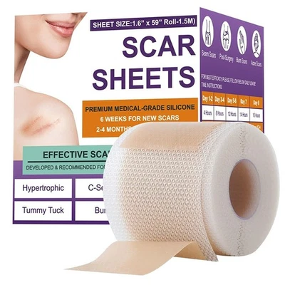 MEDICAL GRADE Scar Removal Tape Silicone Scar Sheet Treatment Patch UK - Image 1 of 4