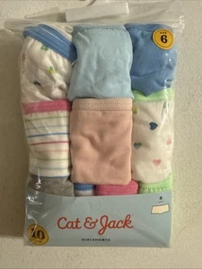NWT Cat & Jack Girls 10 Pack Cotton Assorted Colors Girl Shorts Panties Size 6 - Picture 1 of 5