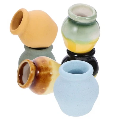  6 Pcs Mini Ceramic Vase Dollhouse Garden Planter Desktop Ornaments - Bild 1 von 4