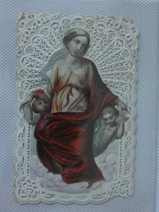 Image pieuse canivet dentelle O marie mon esperance dans cet exil de la vie - Imagen 1 de 1