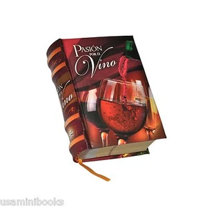 New Pasion por el Vino Spanish miniature book readable hardcover a great gift - Imagen 1 de 2