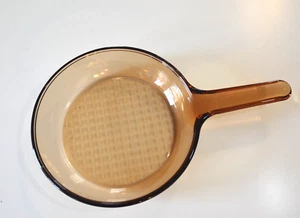 Amber Glass Vision Corning France Visionware 7" Waffle Bottom Skillet Fry Pan - Picture 1 of 7