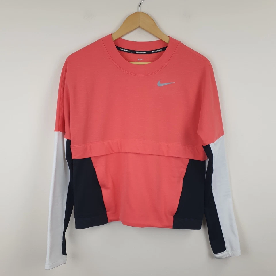 Nike Therma Sphere Running Top Womens Small Pink Long Sleeve Dri-Fit Reflective - Image 1 of 4