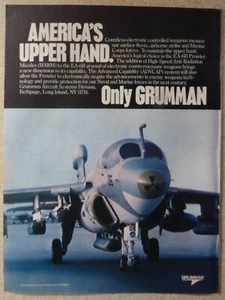 9/1988 PUB GRUMMAN EA-6B PROWLER ADVCAP US NAVY EW ELECTRONIC WARFARE HARM AD - Imagen 1 de 1