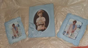 VINTAGE PICTURE FRAMES BLUE TERRACOTTA X 3 UNUSED LILLY & VINE - Picture 1 of 12