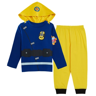 FIREMAN SAM Jungen Neuheit Feuerwehrmann Sam Anzieh Schlafanzug Kinder volle Länge Figur Pyjama Größe