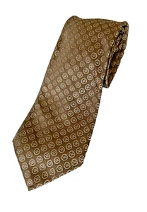 Krawatte Ike Behar Designer 100% Seide satter beige Stoff, geometrische Punkte High Style - Bild 1 von 10