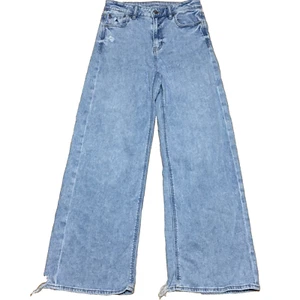 American Eagle tiro súper alto holgado pierna ancha para mujer talla 00 corto elástico usado en excelente estado - Imagen 1 de 19