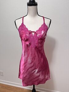 Women’s Fredrick’s Of Hollywood Pink Tiger Stripes Chemise Night Dress  Small