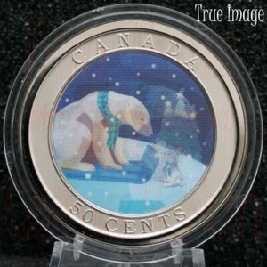2023 - Trineo de vacaciones - Moneda de regalo lenticular 3D de 50 centavos en caja - Canadá - Imagen 1 de 5