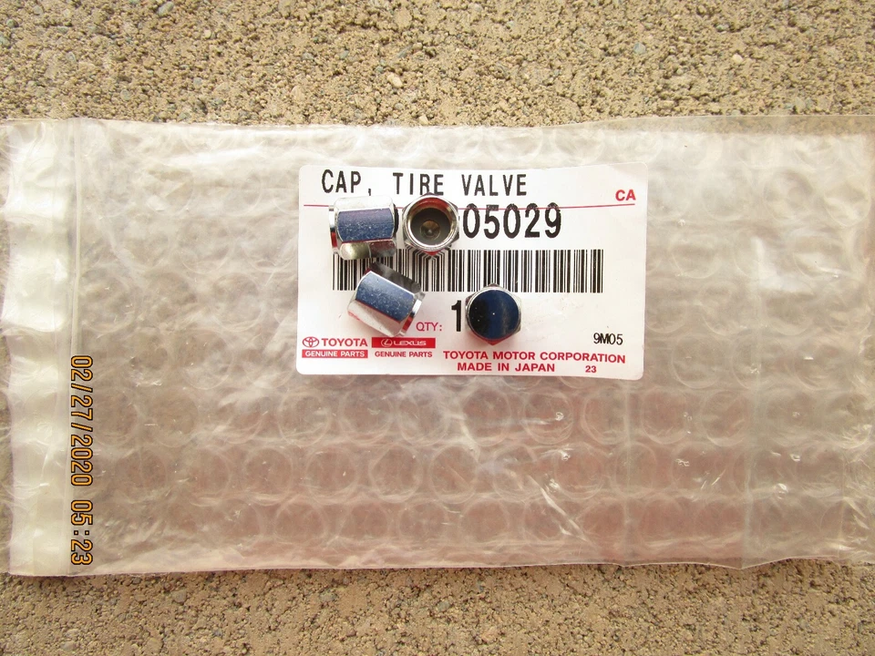 FITS: 06 LEXUS RX330 TIRE VALVE STEM CHROME CAP OEM QTY = 4 BRAND NEW - Image 1 of 2