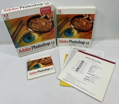Vintage 1998 Adobe Photoshop 5.0 UPGRADE Apple Mac Macintosh CD-ROM Software - Image 1 of 4