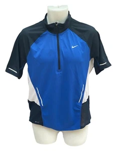New NIKE Mens RUNNING Workout Short Sleeved Reflective Top Shirt Blue M - Picture 1 of 3