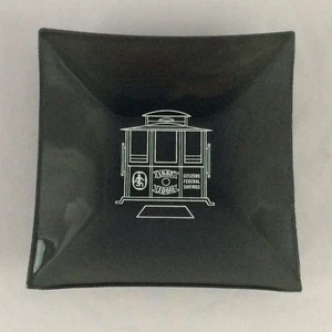 VTG 1960 Citizens Federal Savings Bank Glass Ashtray Dish Cable Car Trolley  - Picture 1 of 7