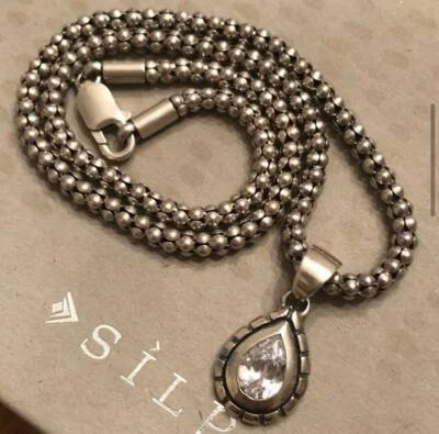 Juego de collar colgante lágrima circonita cúbica plata esterlina Silpada N1106 S1204 Foto 1 de 4