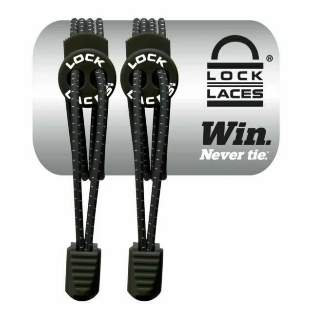 Lock Laces Elastic No Tie Shoelaces, One Size - Black