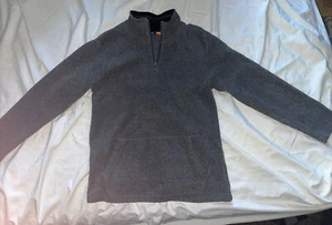 Childrens Place Fleece Pullover Boys (L) 10/12 With Zipper And Pocket Dark Gray - Picture 1 of 7
