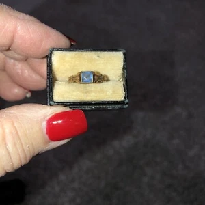 VtgChilds Ring GOLD  ~ December Birthstone Gold Ring 1900-1930 Original Box- - Picture 1 of 7