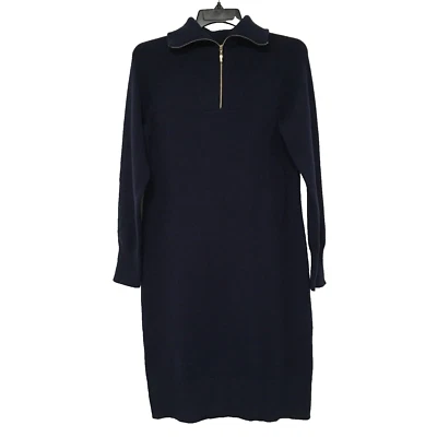 Vestido suéter Charter Club para mujer talla S azul intrépido manga larga 1/4 cremallera Foto 1 de 4