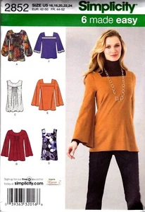 SIMPLICITY 2852 Misses Knit Tunic or Top/SEWING PATTERN Sizes 16-24 UNCUT - Picture 1 of 2