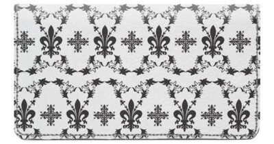 Cubierta de chequera de diseñador Fleur De Lis, ranuras para tarjetas de crédito y bucle para bolígrafo Foto 1 de 4