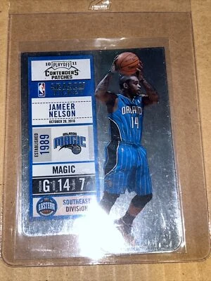 Jameer Nelson Playoff Contenders Patches 2010-11 Die Cut /99 Orlando Magic - Image 1 of 3