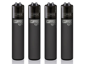 Clipper Classic MEDIUM Oryginalna zapalniczka 'Soft Touch All Black' 4 sztuki NOWA
