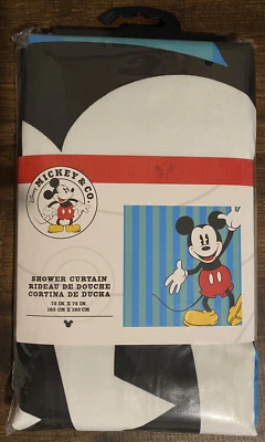 Cortina de chuveiro Mickey Mouse exclusiva dos parques da Disney 72 pol. x 72 pol. nova em folha - Imagem 1 de 2