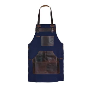 Delantal de cuero de lona bolsillos calidad barbacoa carpintería patio trabajo marrón negro bronceado regalo - Imagen 1 de 14