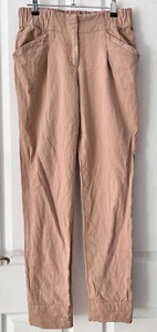 SEE by CHLOE Size 8 UK Blush Pink Cotton Linen Blend Pants Made In Italy - Picture 1 of 15
