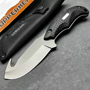 Schrade Copperhead Black Guthook Fixed Blade Full Tang Hunting Knife with Sheath - Picture 1 of 10
