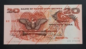 1977 Papua New Guinea 20 Kina "SPECIMEN" GEM UNC 巴布亚新几内亚 20 基那"样票"No.338 - Picture 1 of 6