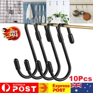10Pcs S-Shaped Hooks Hanger for Kitchen Bathroom Bedroom Office Coat Bags Plants - Picture 1 of 8
