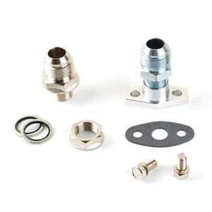 12AN Oil Drain Flange Kit for Garrett GT25 GT28 GT30 GT35 Turbo to Oil Pan - Foto 1 di 4