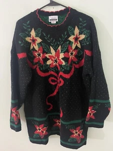 Adele Strickpullover Weihnachtsstern glitzernd Weihnachten Urlaub Party XL ** hergestellt in den USA - Bild 1 von 4