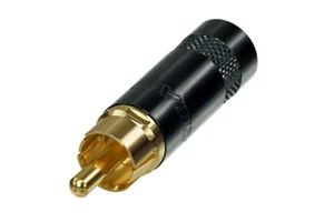 Enchufe de montaje de cable Neutrik Rean NYS352BG RCA / carcasa negra con contactos dorados - Imagen 1 de 1