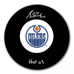 Grant Fuhr Edmonton Oilers HOF Autographed Puck - Picture 1 of 1