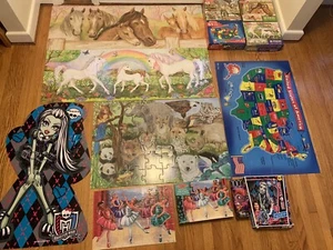 Lot of 7 Puzzles Inc Melissa & Doug Floor Puzzles & New Trolls - All Complete - Picture 1 of 10