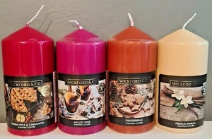 Wickford & Co Festive Pillar Candle - Choose from 4 Christmas Scents - Vegan - Picture 1 of 9