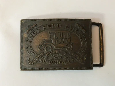 Vintage Henry Ford Record Model T Year Belt Buckle Accessory Foto 1 de 4